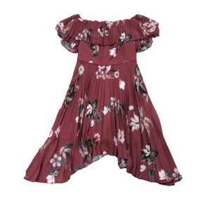 Keepsake Last Dance Ruffle Mini Dress in‎ Marsala Garden Floral Size XS